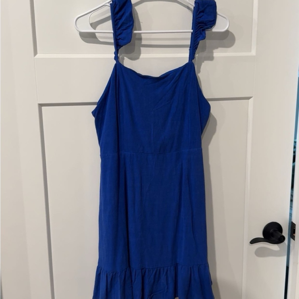 Sadie & Sage Blue Ruffle Hem Dress